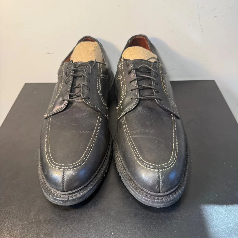 Allen Edmonds Wilbert Mens‎ 10.5 Black Leather Split Toe Derby Shoes USA Made